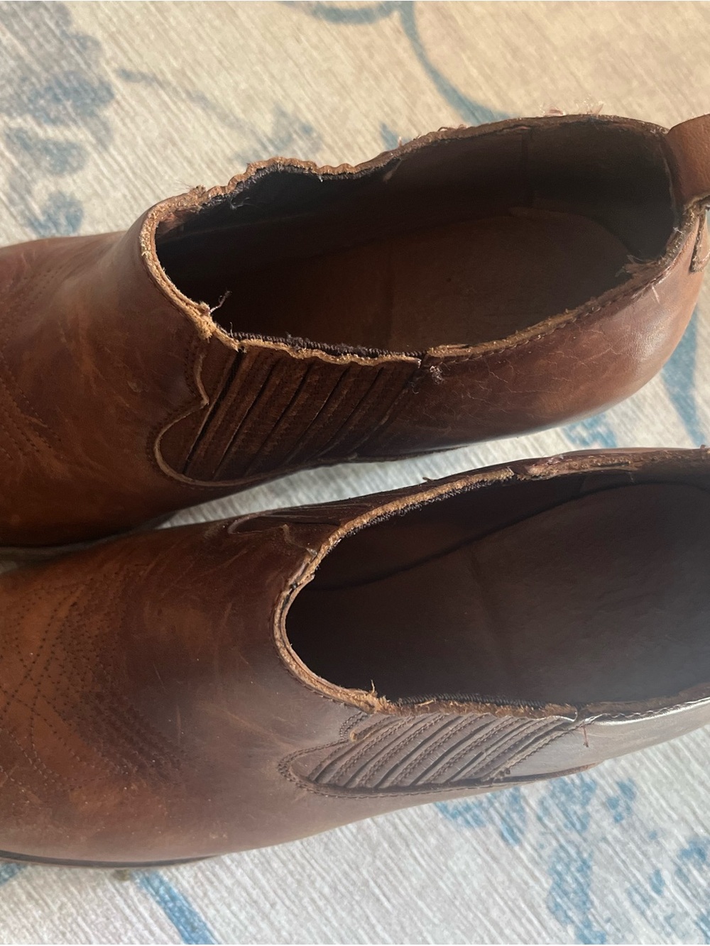 Frye Brown Leather Western Ankle Boots - Picture 6 of 8